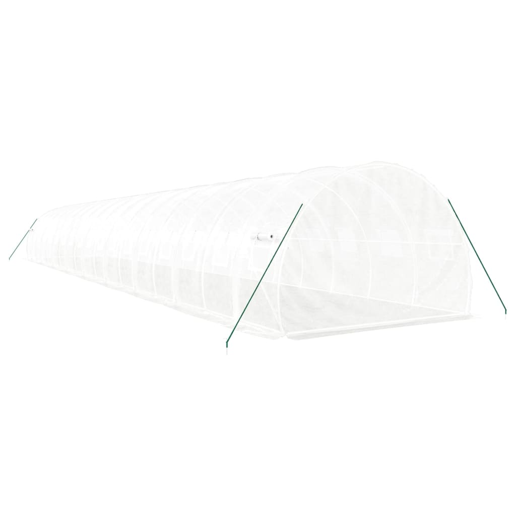 Staklenik s čeličnim okvirom bijeli 54 m² 18 x 3 x 2 m