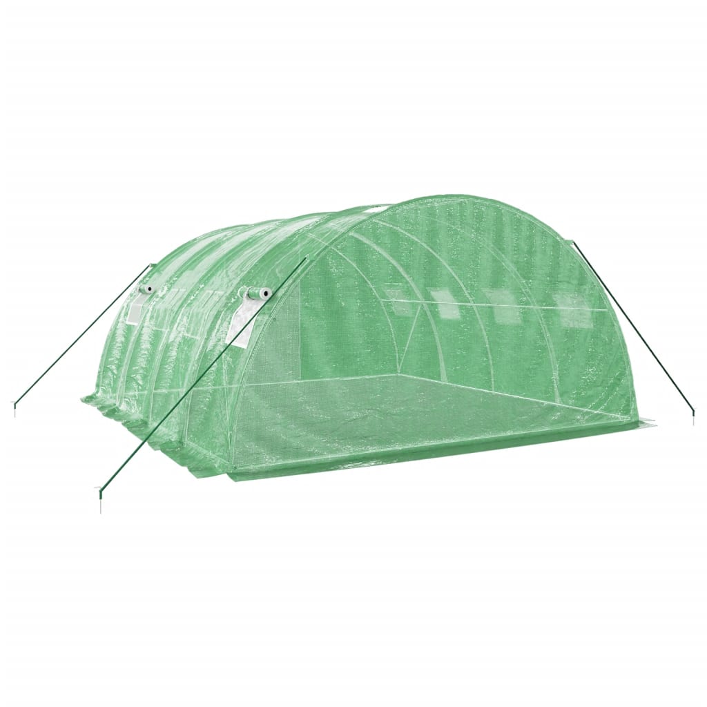 Staklenik s čeličnim okvirom zeleni 16 m² 4 x 4 x 2 m