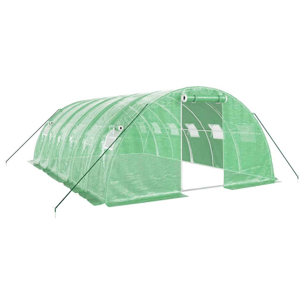 Staklenik s čeličnim okvirom zeleni 24 m² 6 x 4 x 2 m