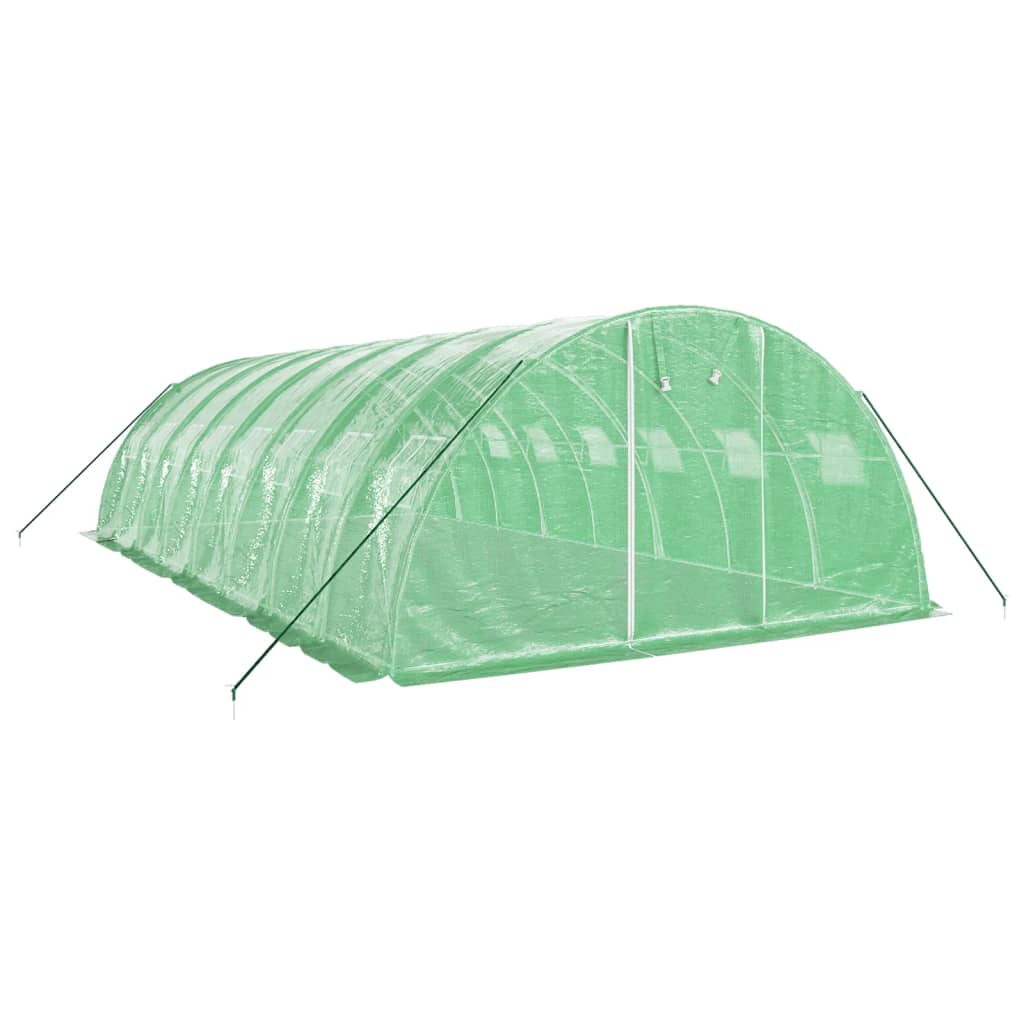 Staklenik s čeličnim okvirom zeleni 32 m² 8 x 4 x 2 m