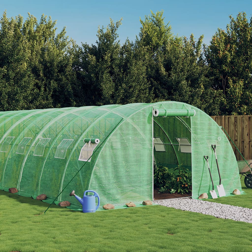 Staklenik s čeličnim okvirom zeleni 40 m² 10 x 4 x 2 m