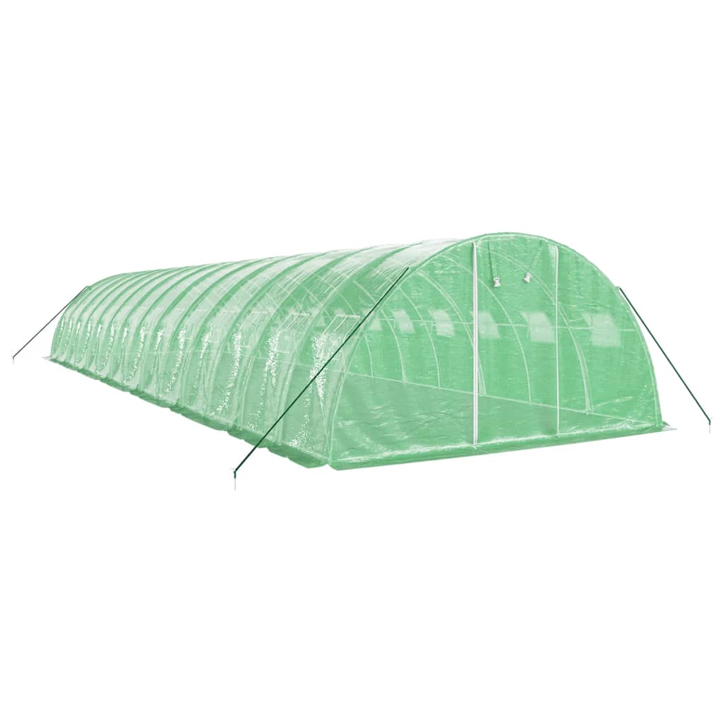 Staklenik s čeličnim okvirom zeleni 56 m² 14 x 4 x 2 m