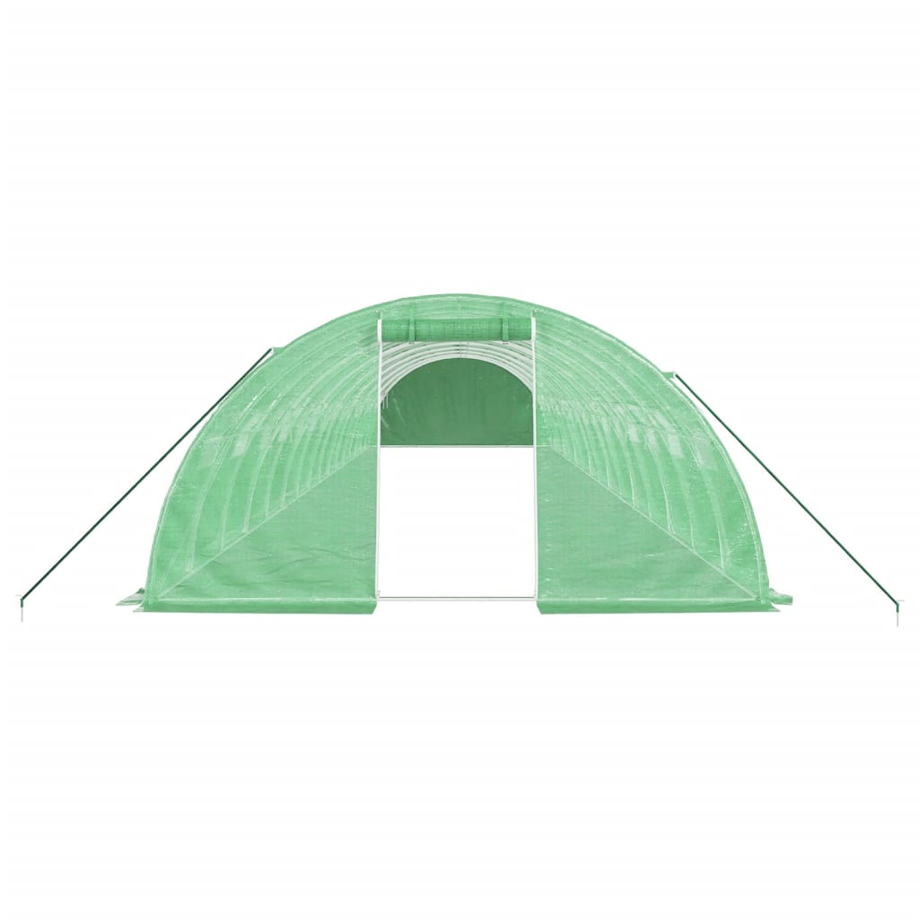 Staklenik s čeličnim okvirom zeleni 64 m² 16 x 4 x 2 m