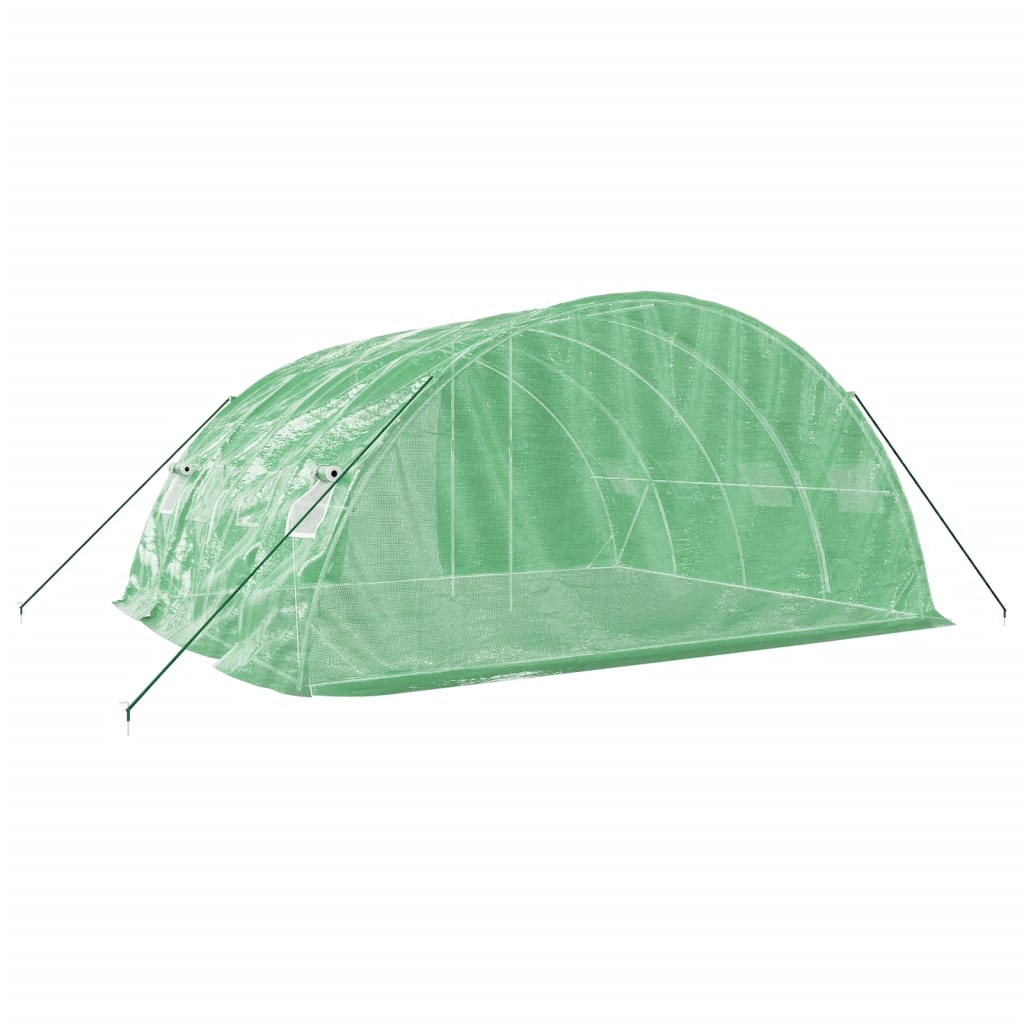 Staklenik s čeličnim okvirom zeleni 20 m² 5 x 4 x 2,3 m