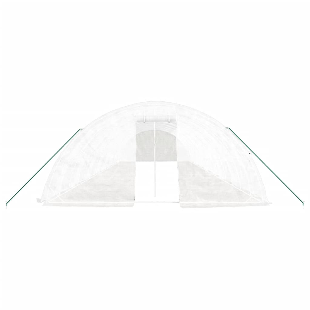 Staklenik s čeličnim okvirom bijeli 80 m² 16 x 5 x 2,3 m
