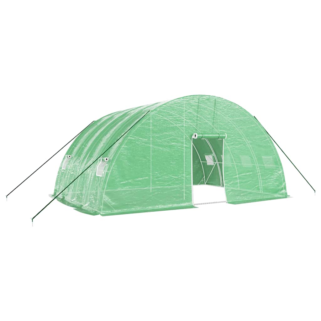 Staklenik s čeličnim okvirom zeleni 24 m² 6x4x2,85 m