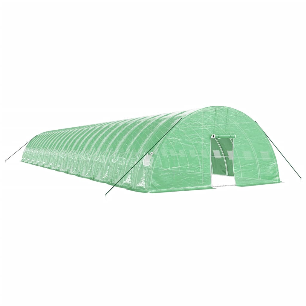 Plastenik s čeličnim okvirom zeleni 144 m² 24 x 6 x 2,85 m