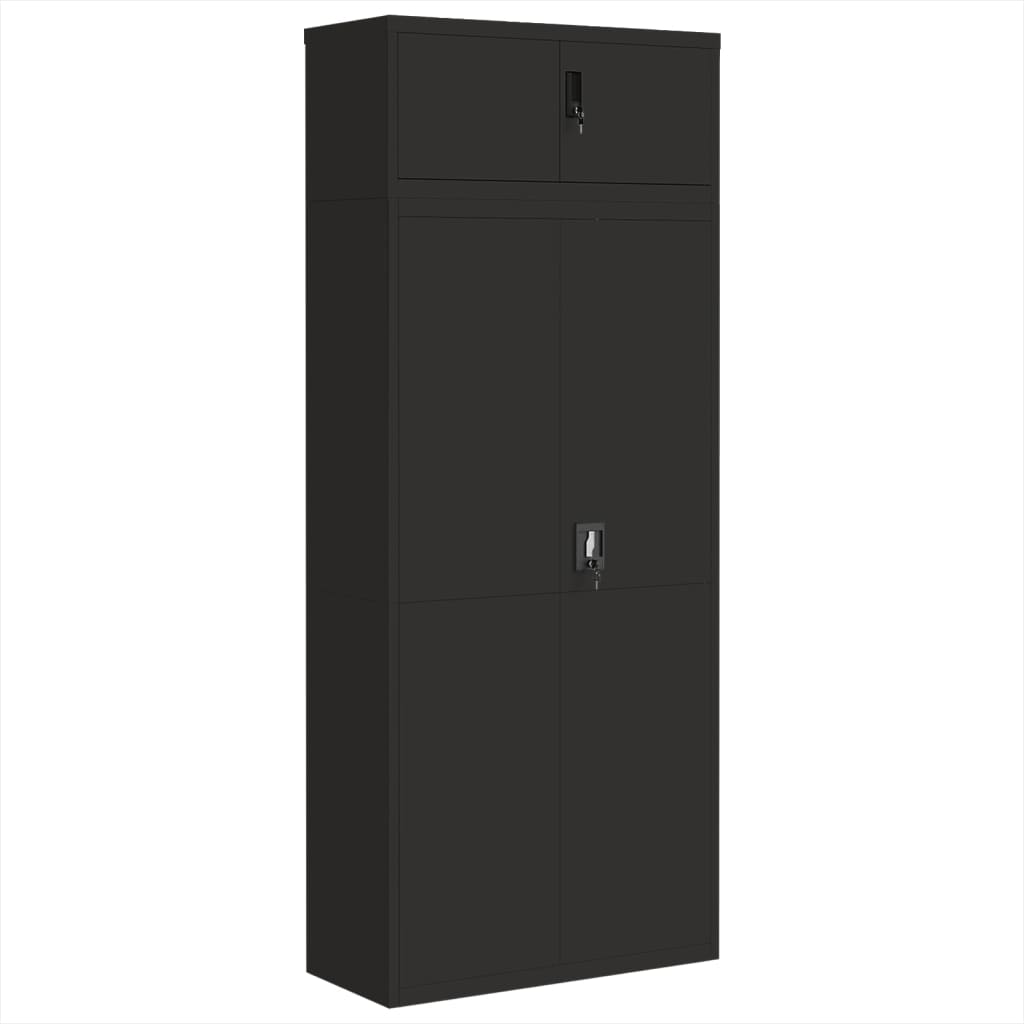 Ormarić za spise crni 90 x 40 x 220 cm čelični