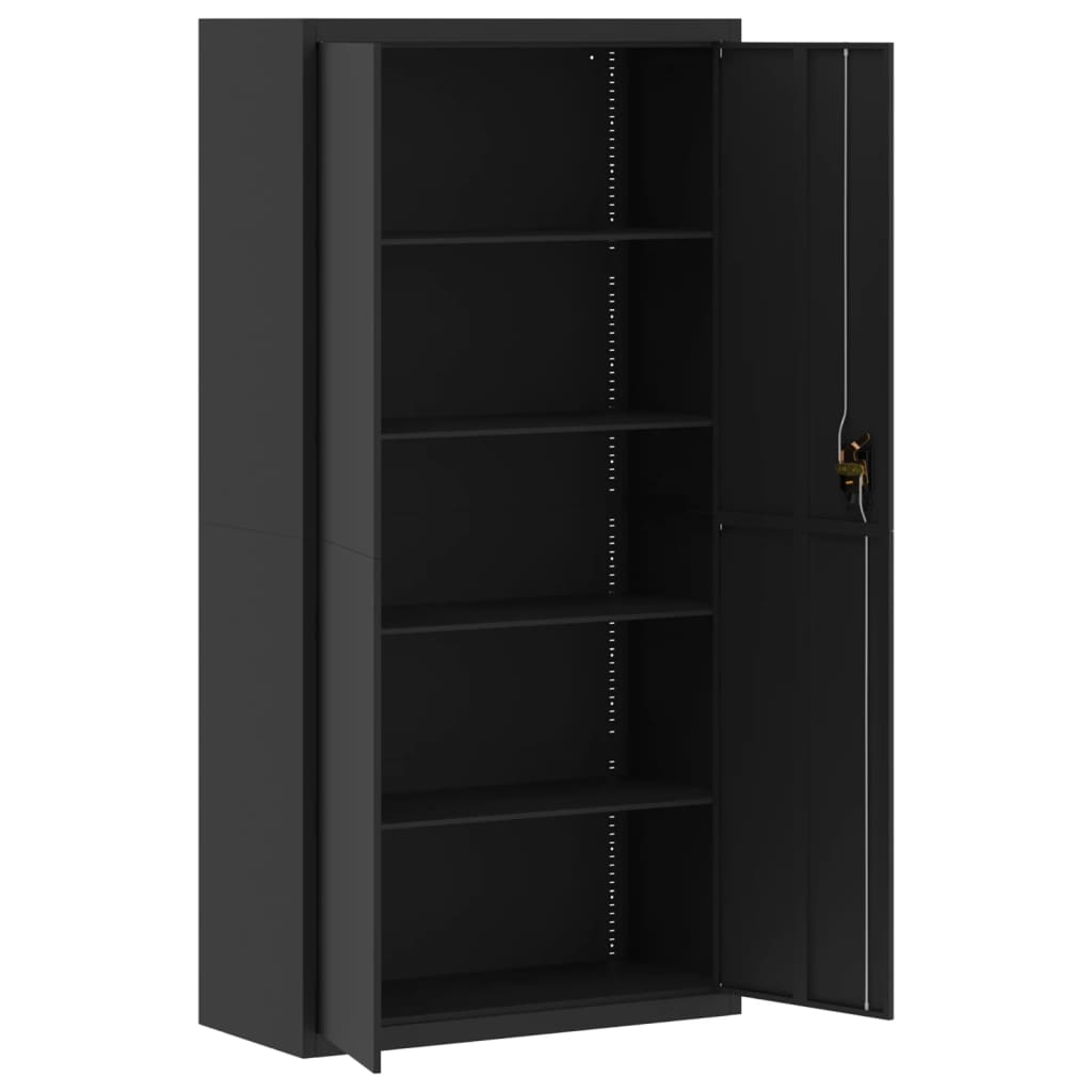 Ormarić za spise crni 90 x 40 x 220 cm čelični