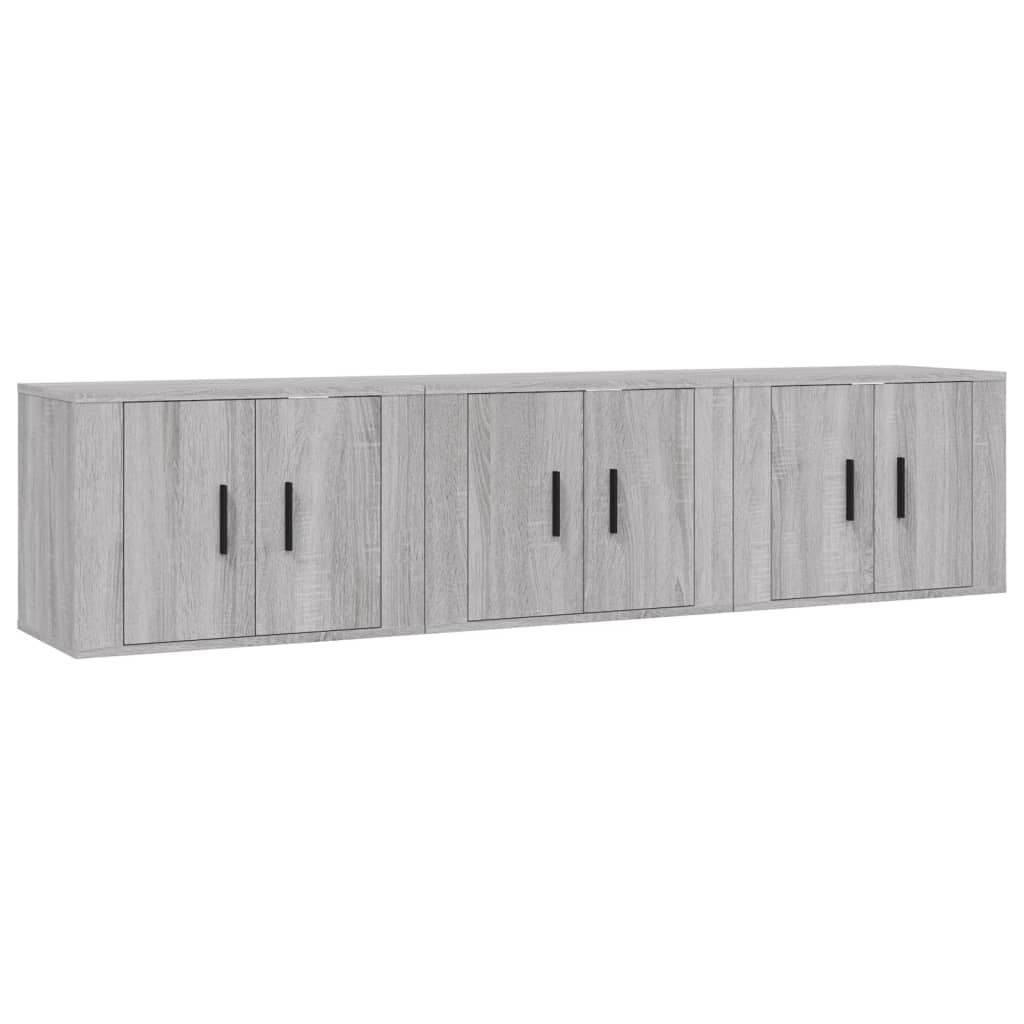 Zidni TV ormarići 3 kom boja sivog hrasta sonome 57x34,5x40 cm