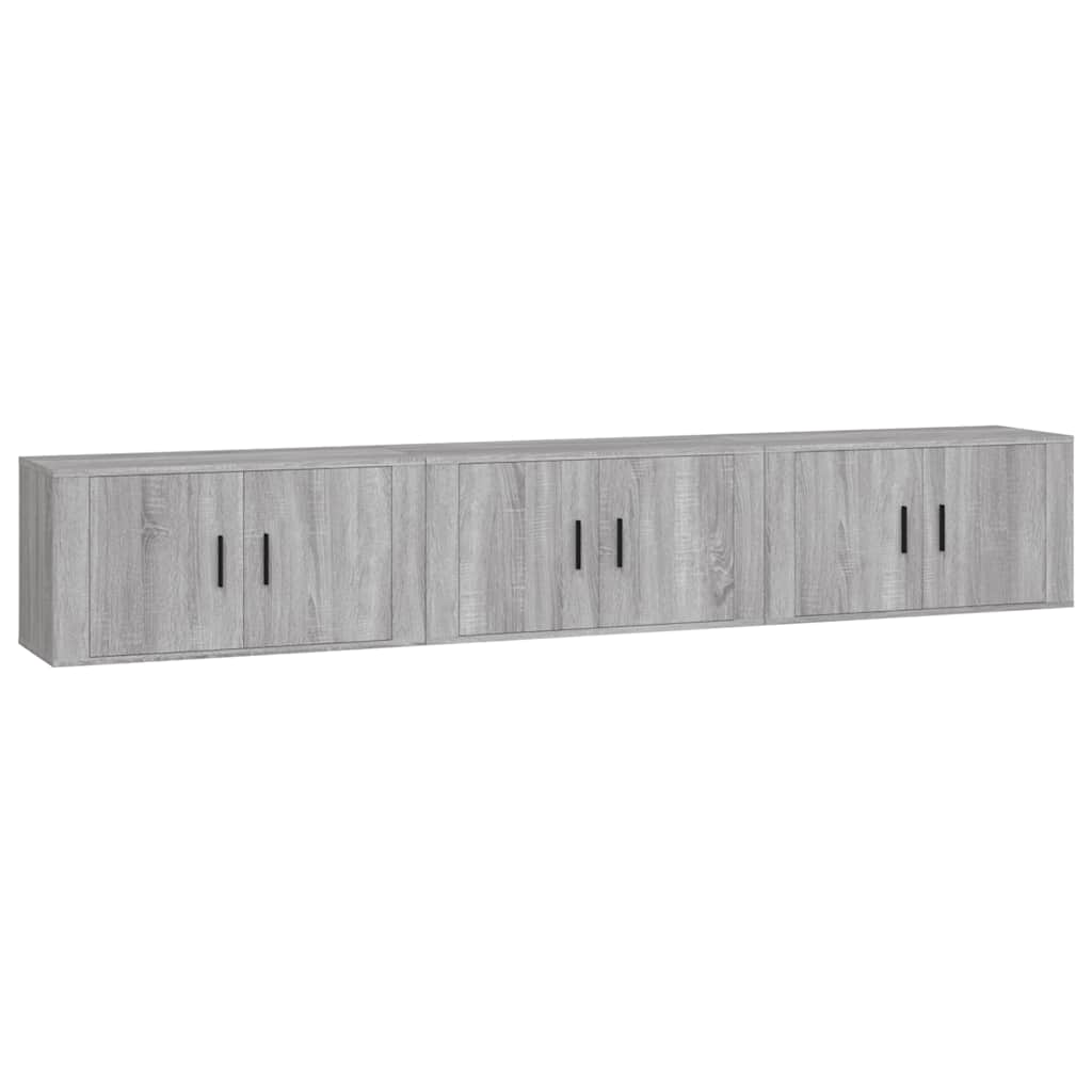 Zidni TV ormarići 3 kom boja sivog hrasta sonome 80x34,5x40 cm