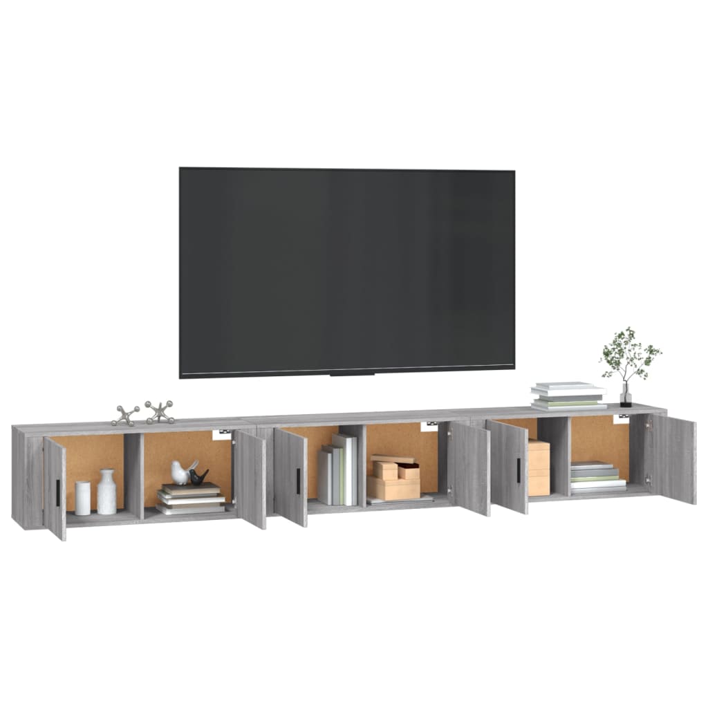 Zidni TV ormarići 3 kom boja sivog hrasta sonome 100x34,5x40 cm