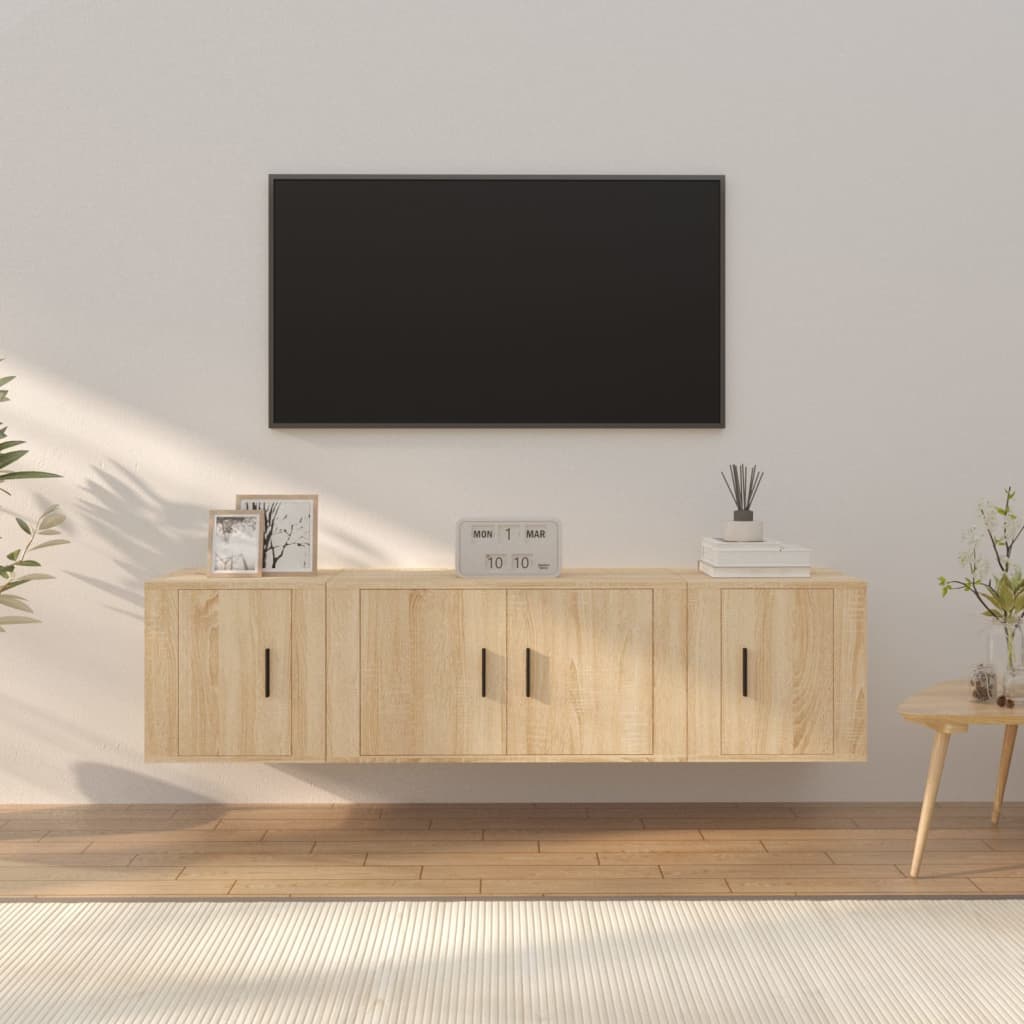 3-dijelni set TV ormarića boja hrasta sonome konstruirano drvo