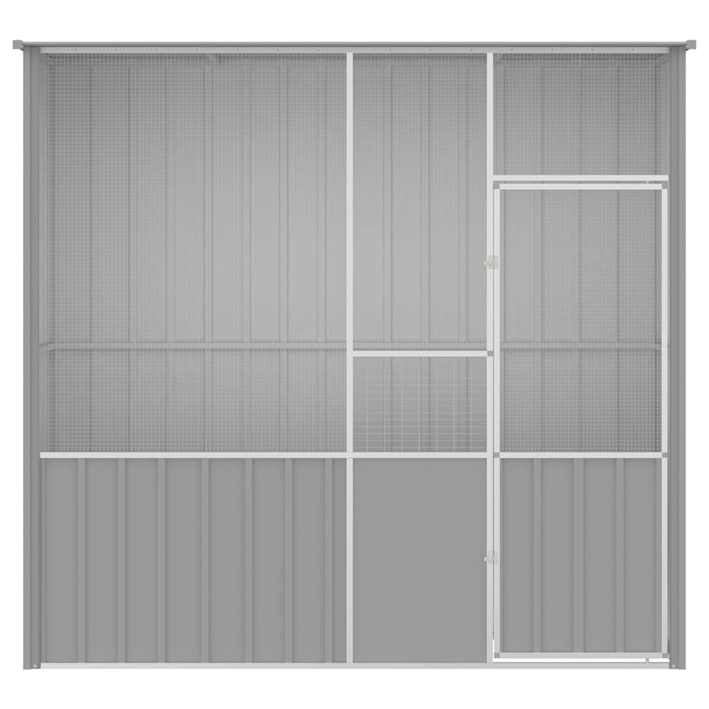 Kavez za ptice sivi 215 x 78 x 200 cm od pocinčanog čelika