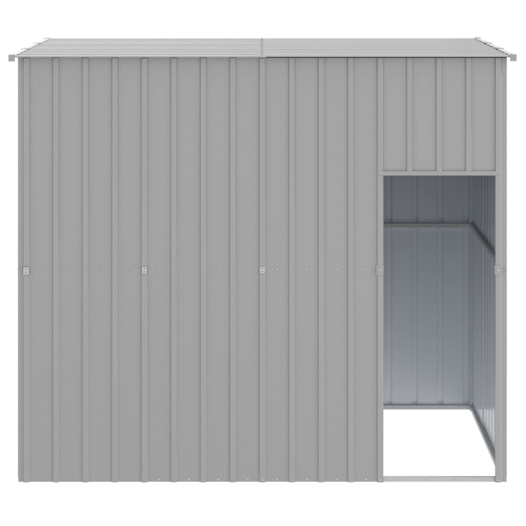 Kućica za pse s krovom svjetlosiva 214 x 153 x 181 cm čelična