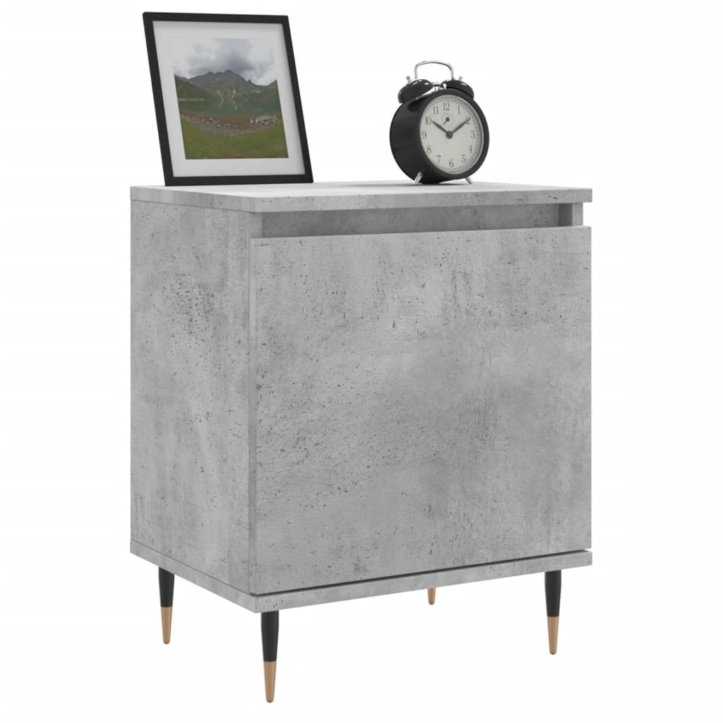 Noćni ormarići 2 kom boja betona 40x30x50 cm konstruirano drvo