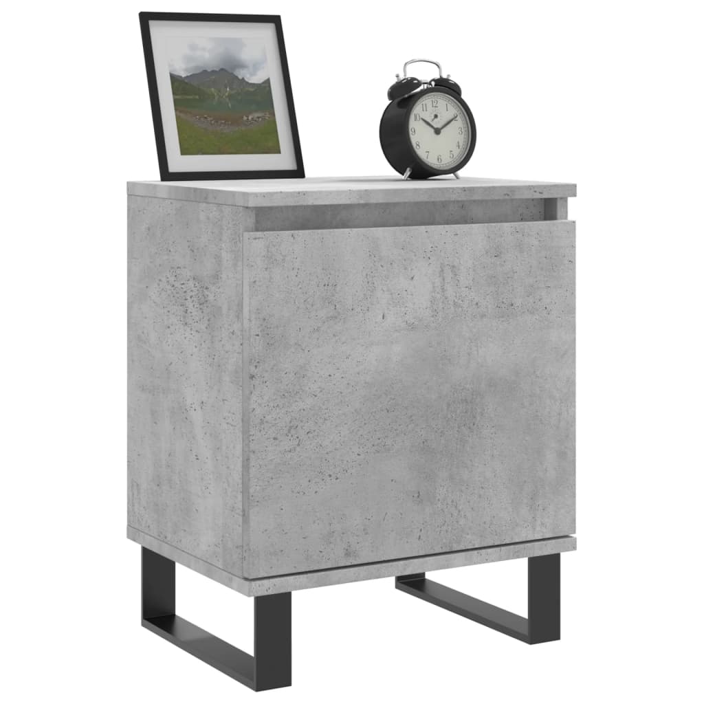 Noćni ormarići 2 kom boja betona 40x30x50 cm konstruirano drvo