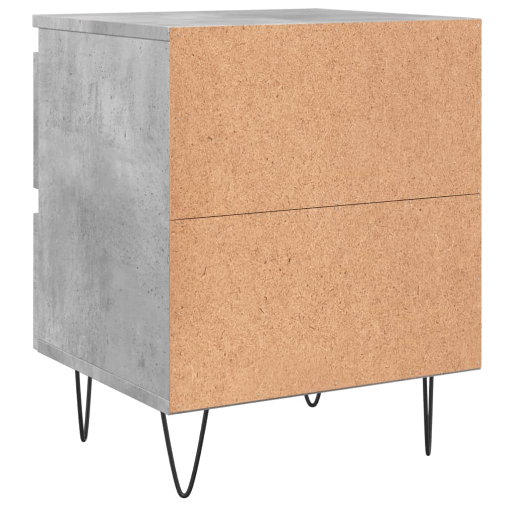 Noćni ormarići 2 kom boja betona 40x35x50 cm konstruirano drvo
