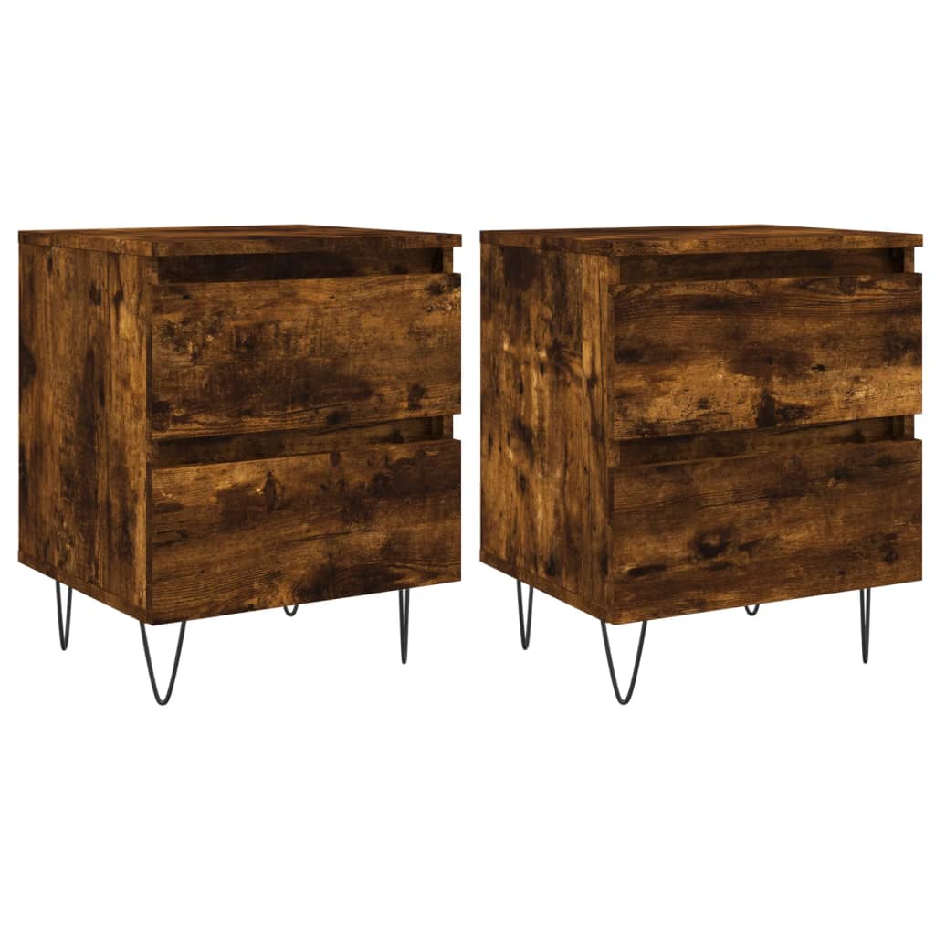 Noćni ormarići 2 kom boja hrasta 40x35x50 cm konstruirano drvo Smeđa