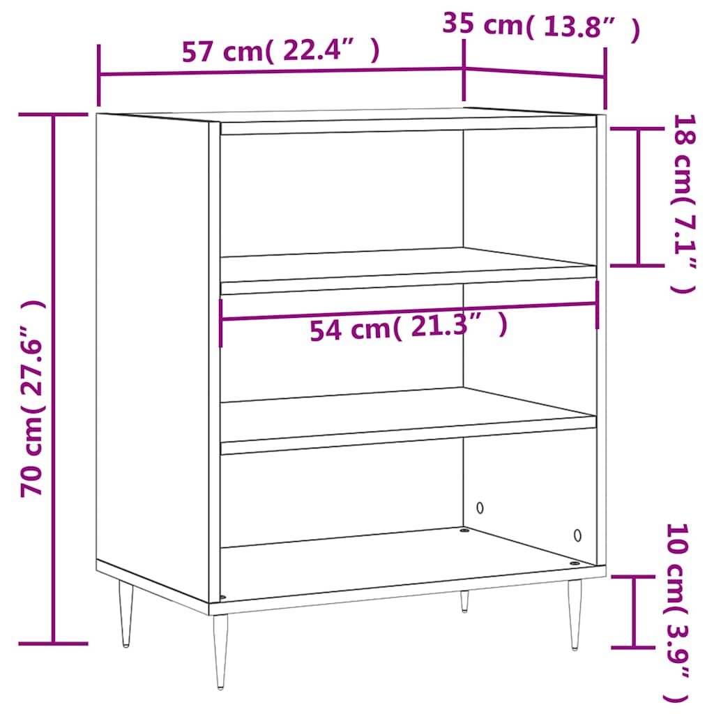 Komoda siva boja betona 57 x 35 x 70 cm od konstruiranog drva