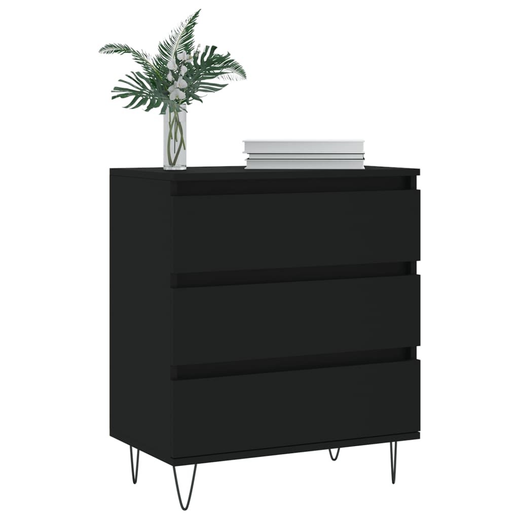 Komoda crna 60 x 35 x 70 cm od konstruiranog drva