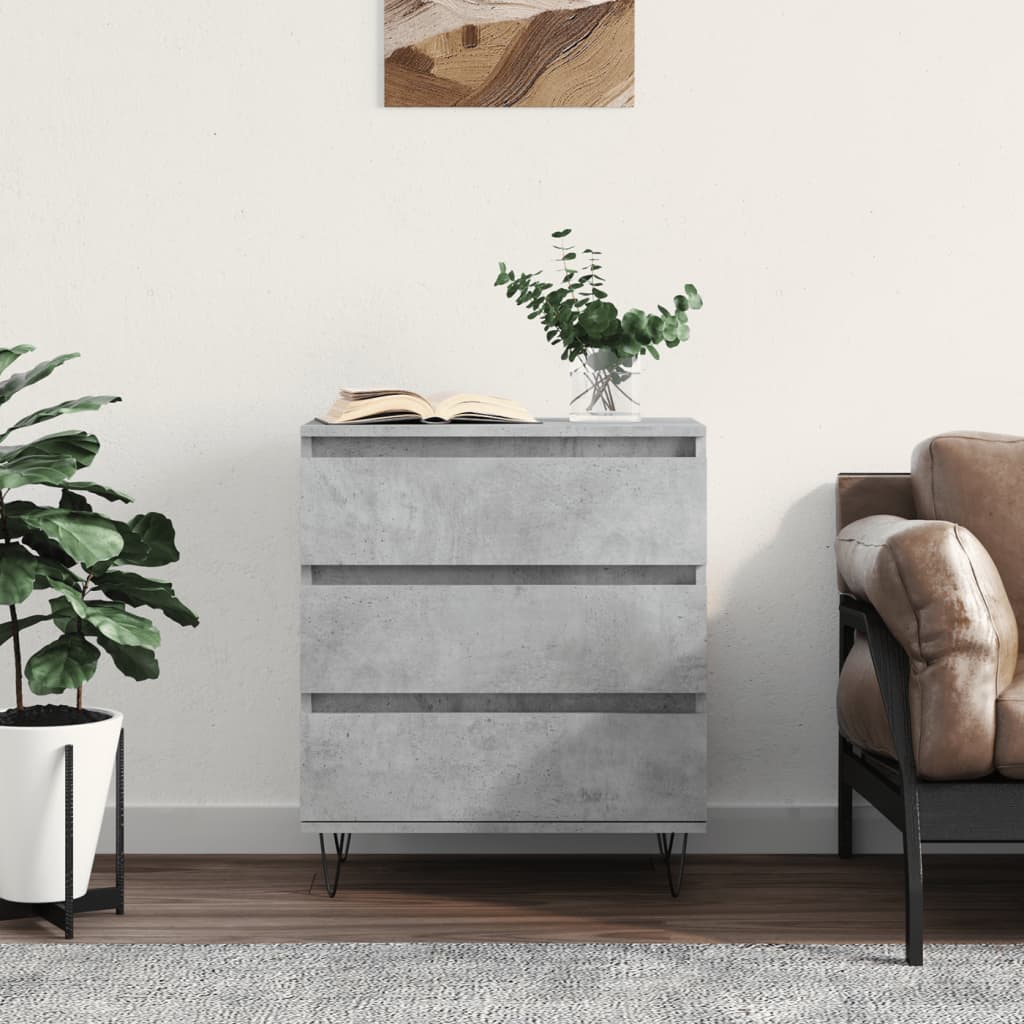 Komoda siva boja betona 60x35x70 cm od konstruiranog drva