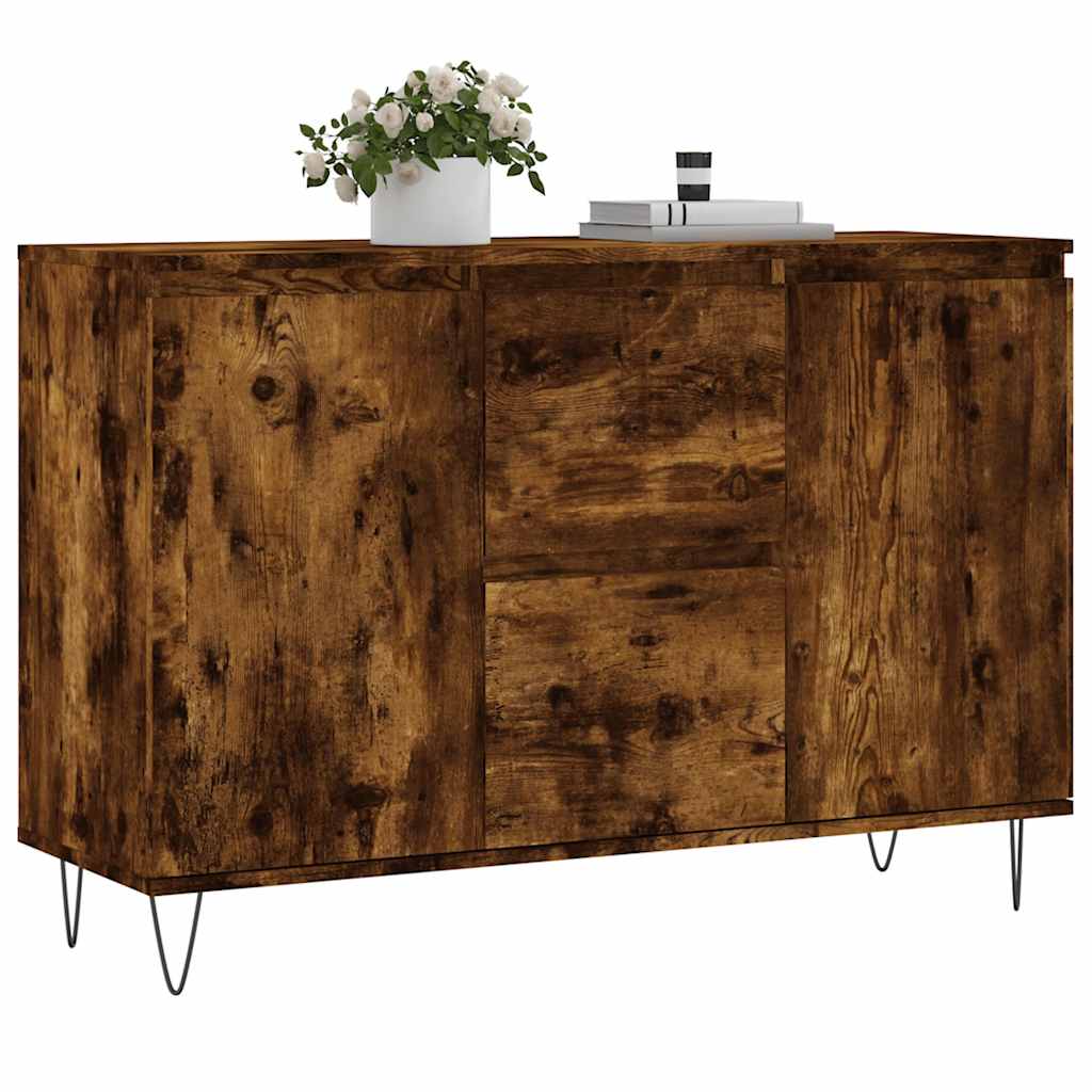 Komoda boja dimljenog hrasta 101,5x35x70 cm konstruirano drvo
