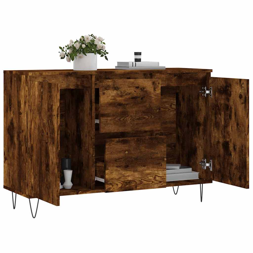 Komoda boja dimljenog hrasta 101,5x35x70 cm konstruirano drvo