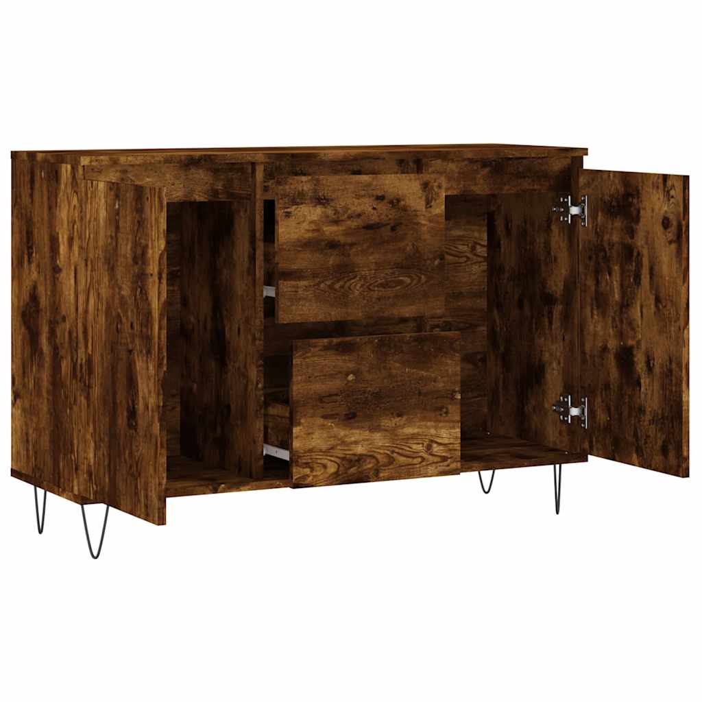Komoda boja dimljenog hrasta 101,5x35x70 cm konstruirano drvo