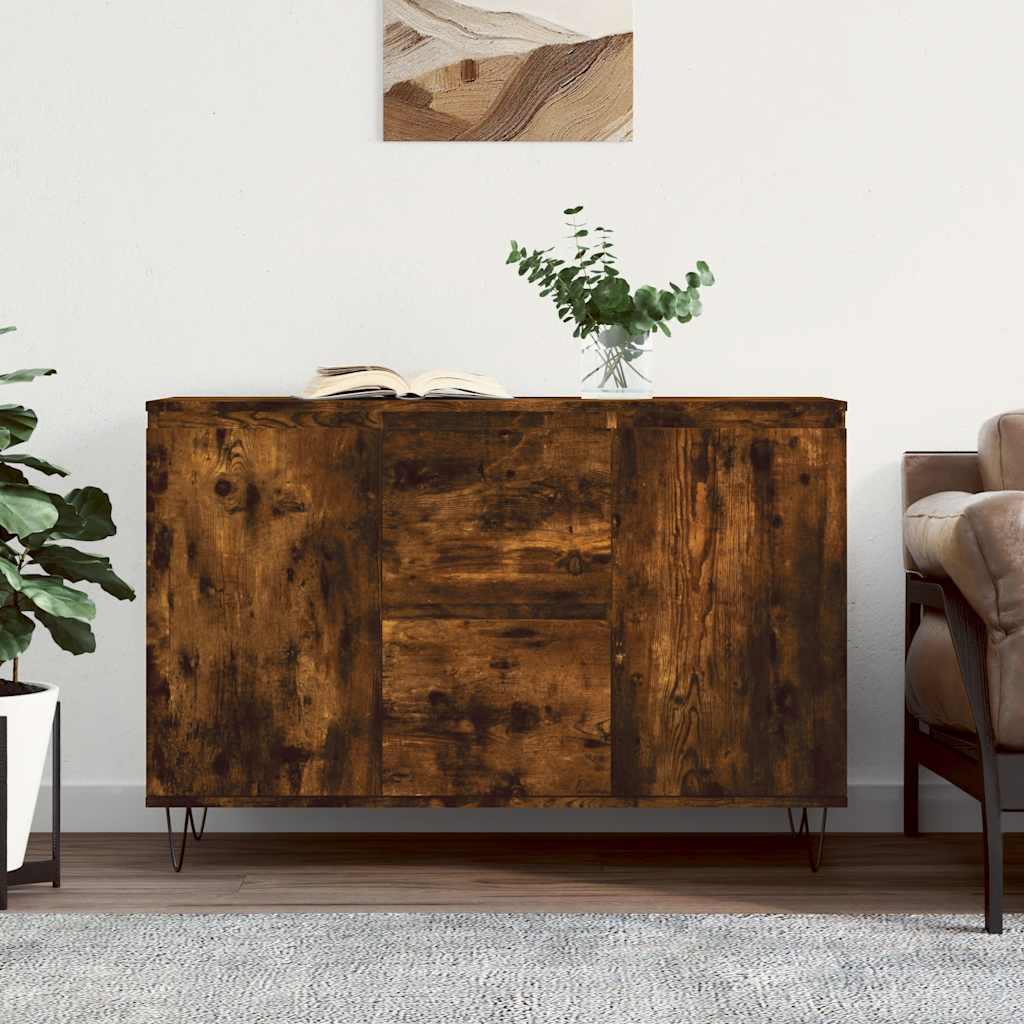 Komoda boja dimljenog hrasta 101,5x35x70 cm konstruirano drvo