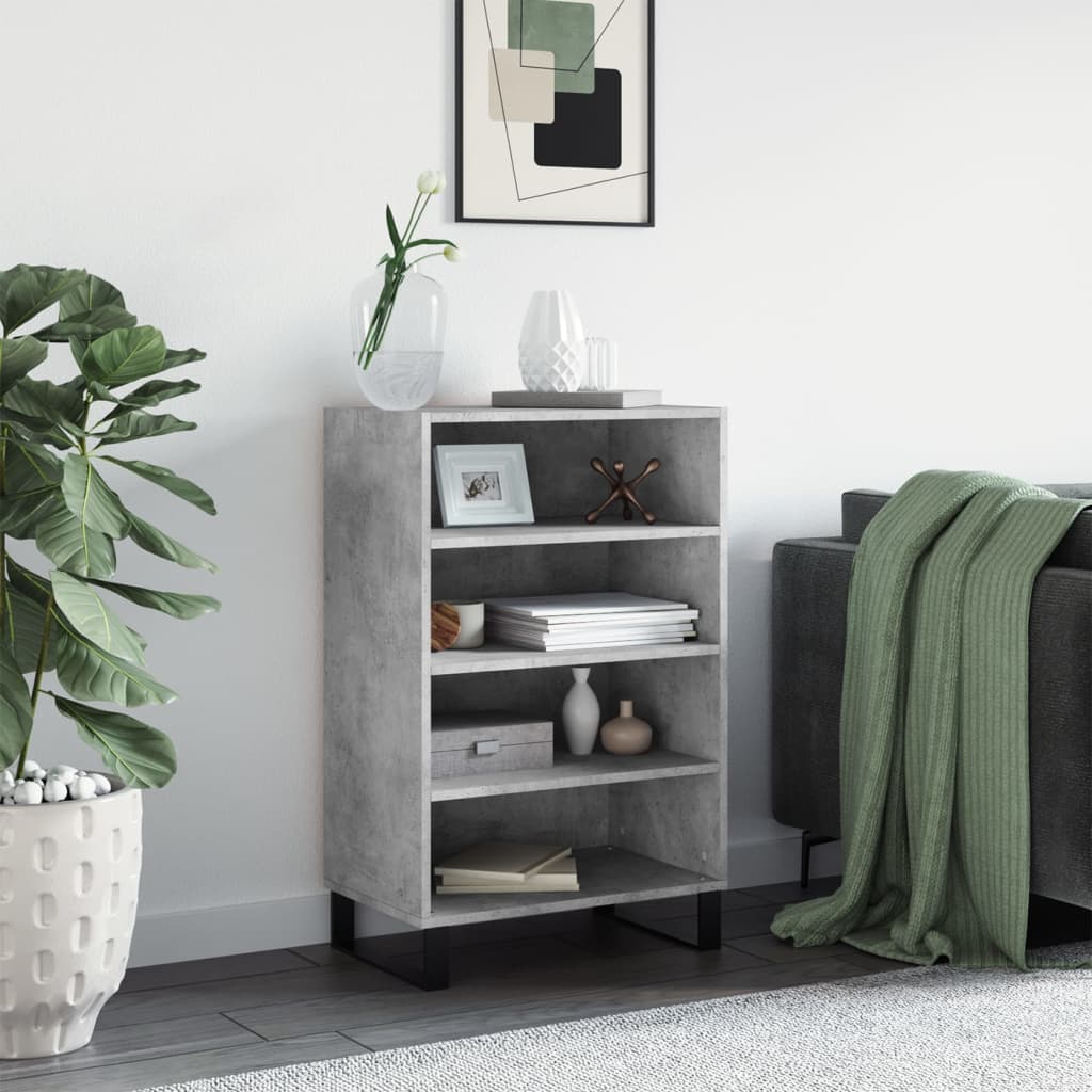 Visoka komoda siva boja betona 57x35x90 cm konstruirano drvo