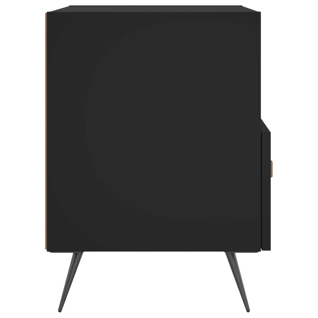 Noćni ormarići 2 kom crni 40 x 35 x 47,5 cm konstruirano drvo