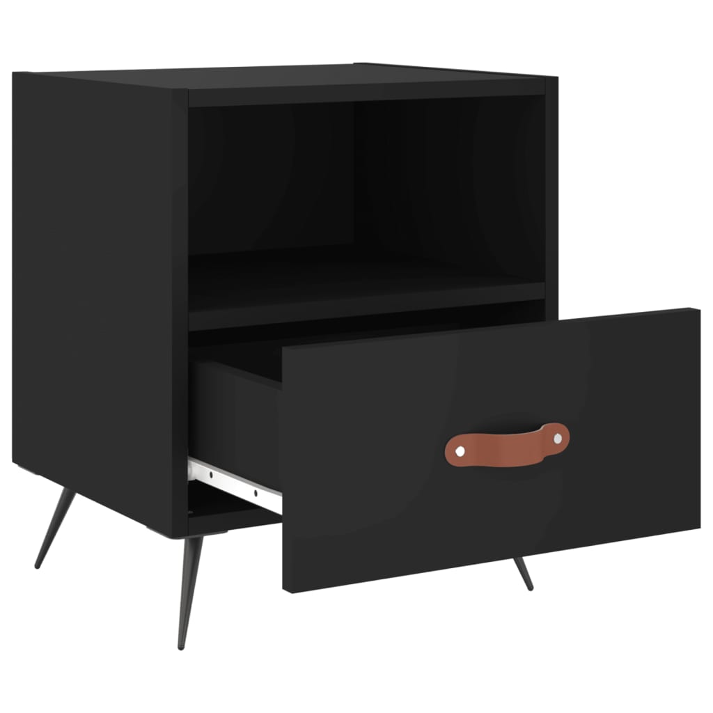 Noćni ormarići 2 kom crni 40 x 35 x 47,5 cm konstruirano drvo