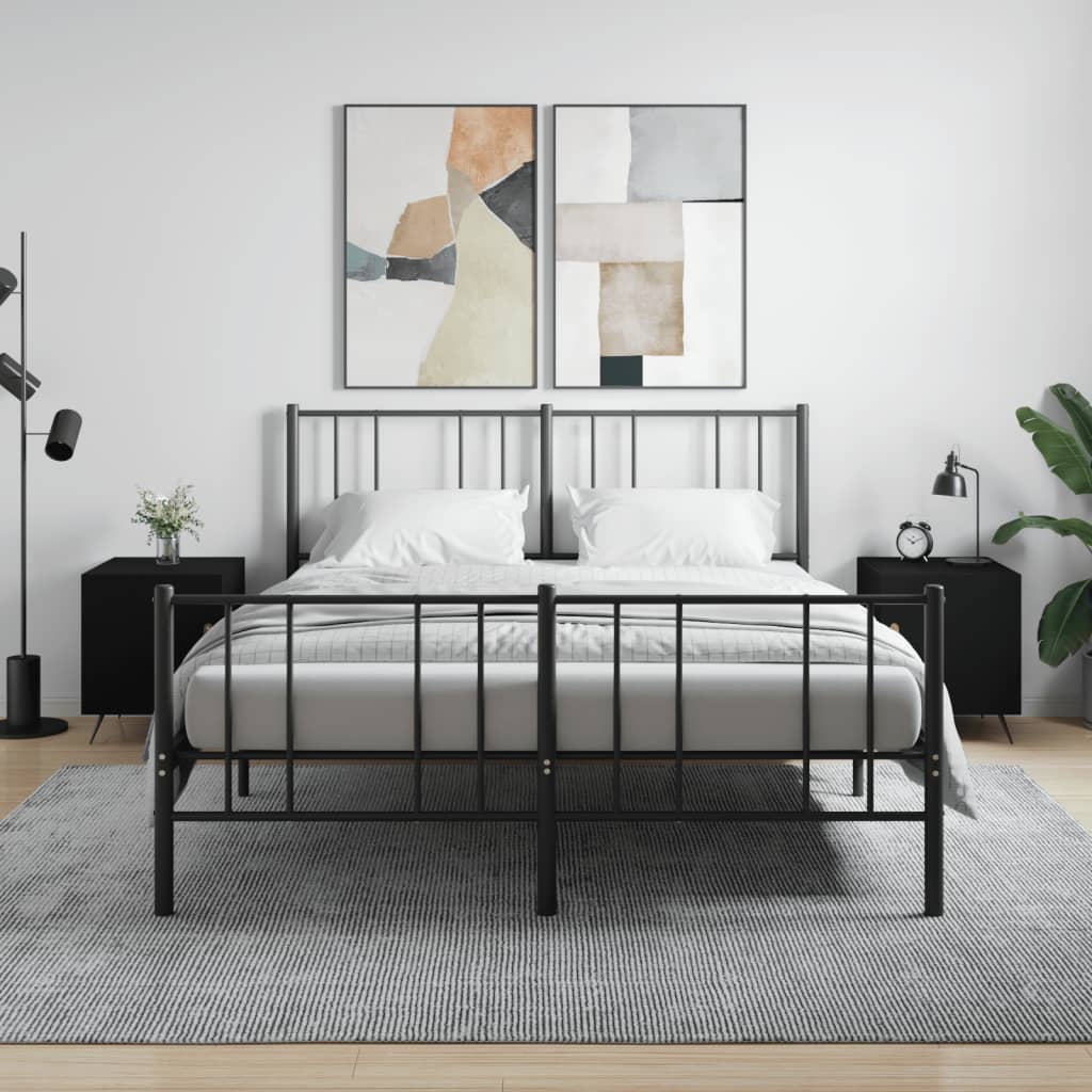 Noćni ormarići 2 kom crni 40 x 40 x 50 cm od konstruiranog drva