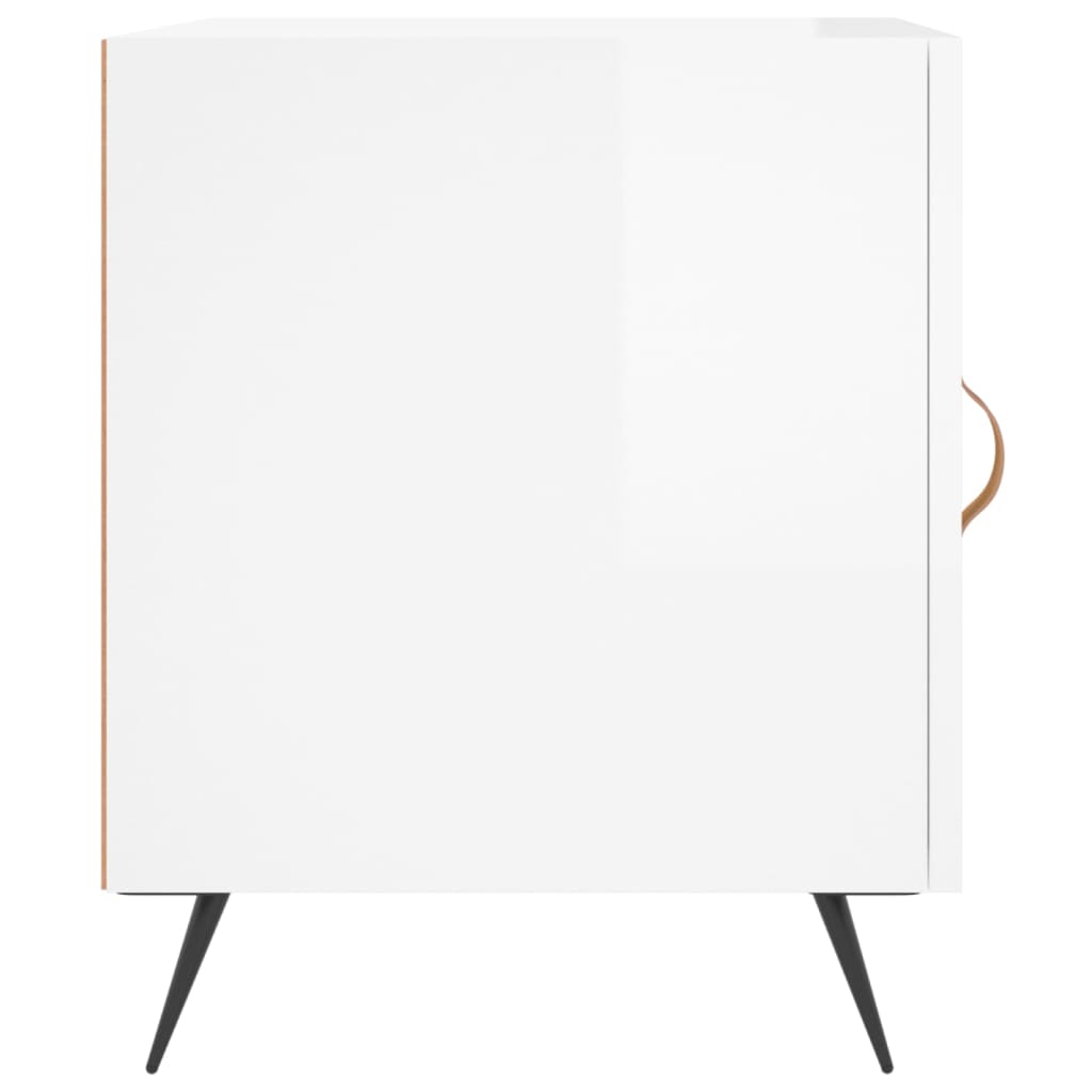 Noćni ormarići 2 kom sjajni bijeli 40x40x50cm konstruirano drvo