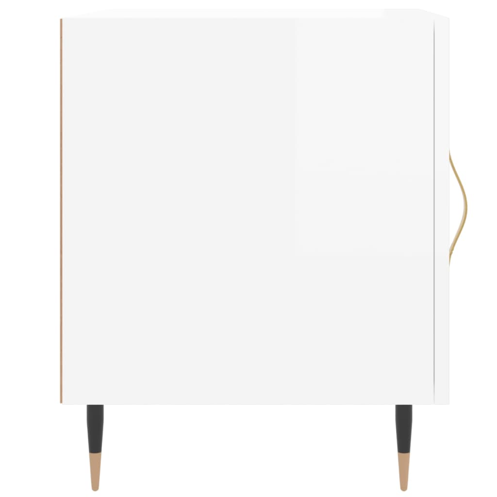 Noćni ormarići 2 kom sjajni bijeli 40x40x50cm konstruirano drvo