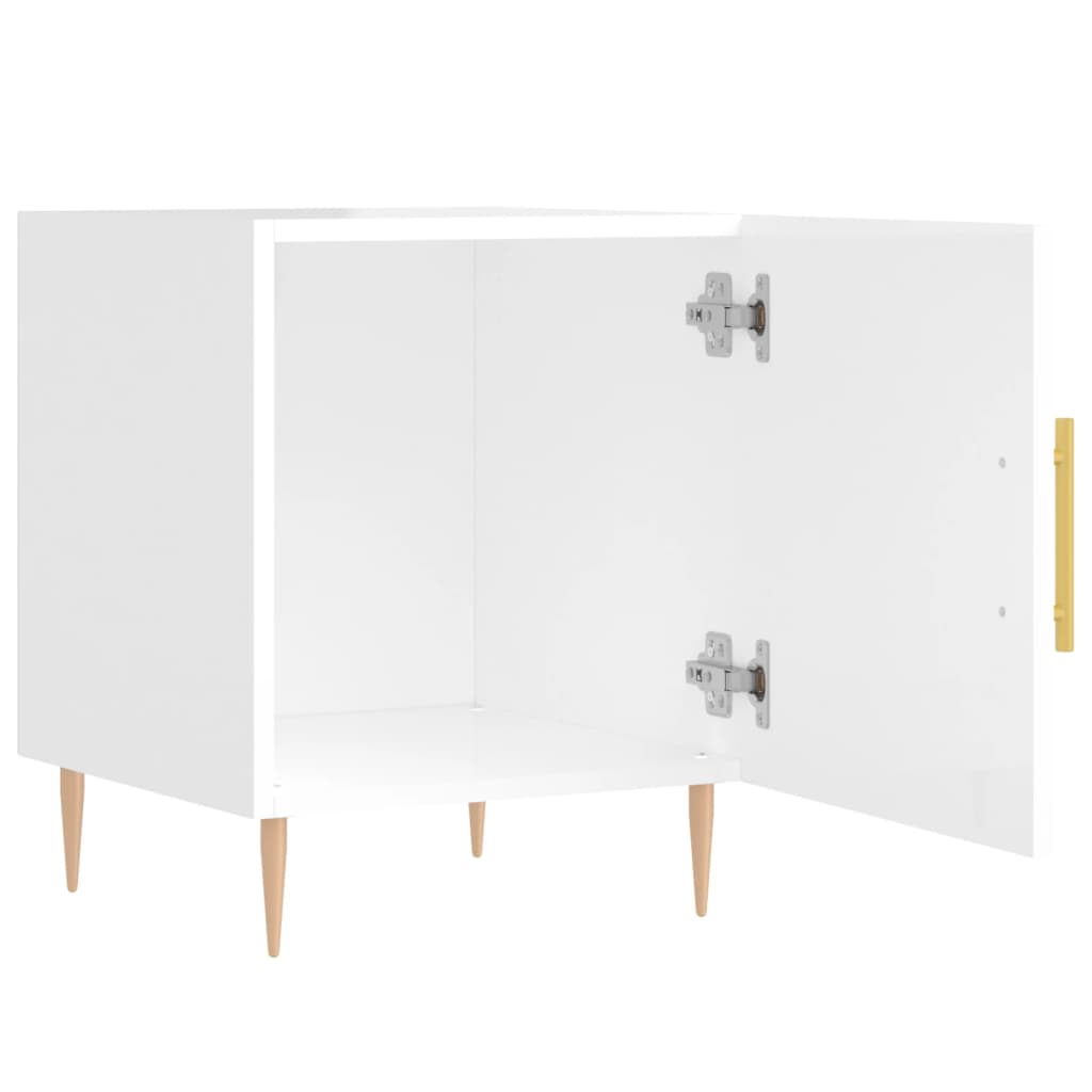 Noćni ormarići 2 kom sjajni bijeli 40x40x50cm konstruirano drvo