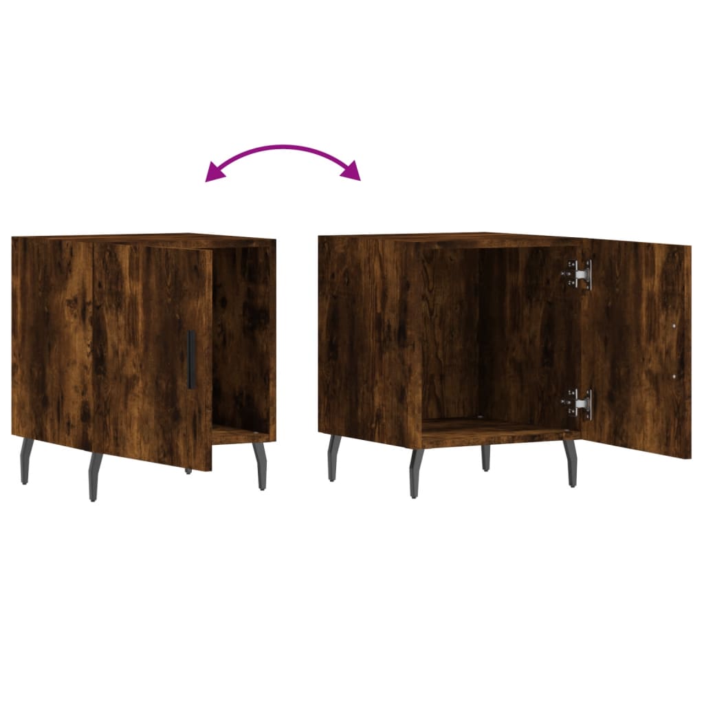 Noćni ormarić dimljeni hrast 40 x 40 x 50 cm konstruirano drvo