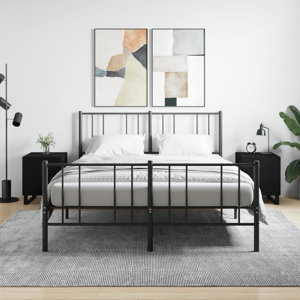 Noćni ormarići 2 kom crni 40 x 40 x 50 cm od konstruiranog drva