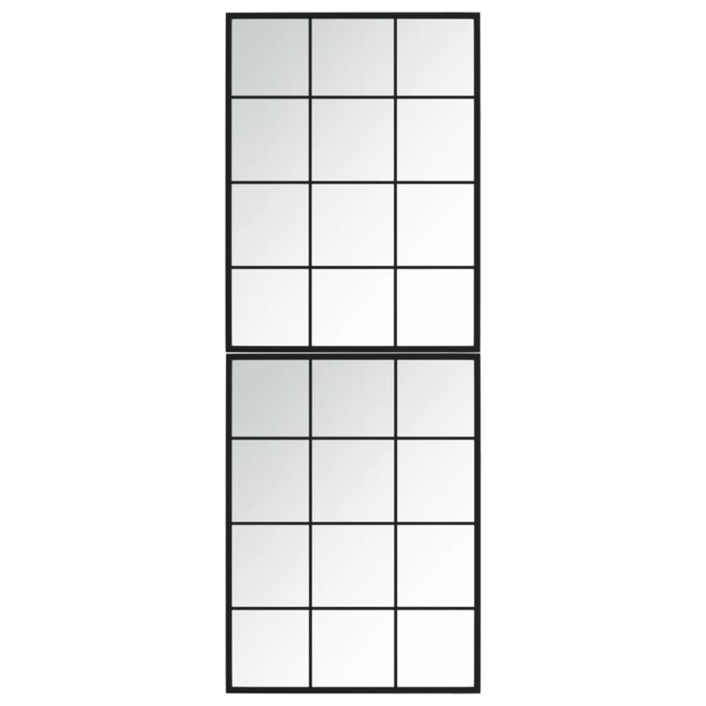 Zidna ogledala 2 kom crna 80x60 cm metalna