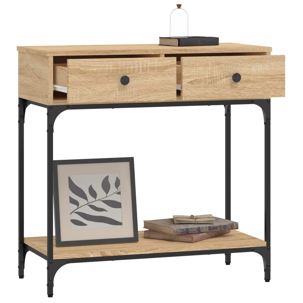 Konzolni stol boja hrasta 75 x 34,5 x 75 cm konstruirano drvo