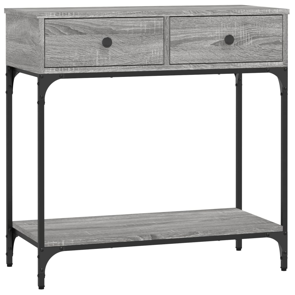 Konzolni stol siva boja hrasta 75x34,5x75 cm konstruirano drvo