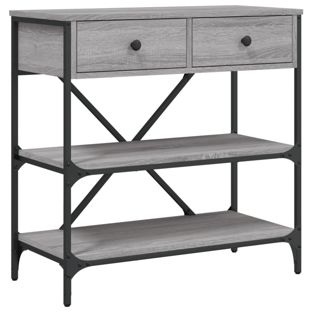 Konzolni stol siva boja hrasta 75x34,5x75 cm konstruirano drvo