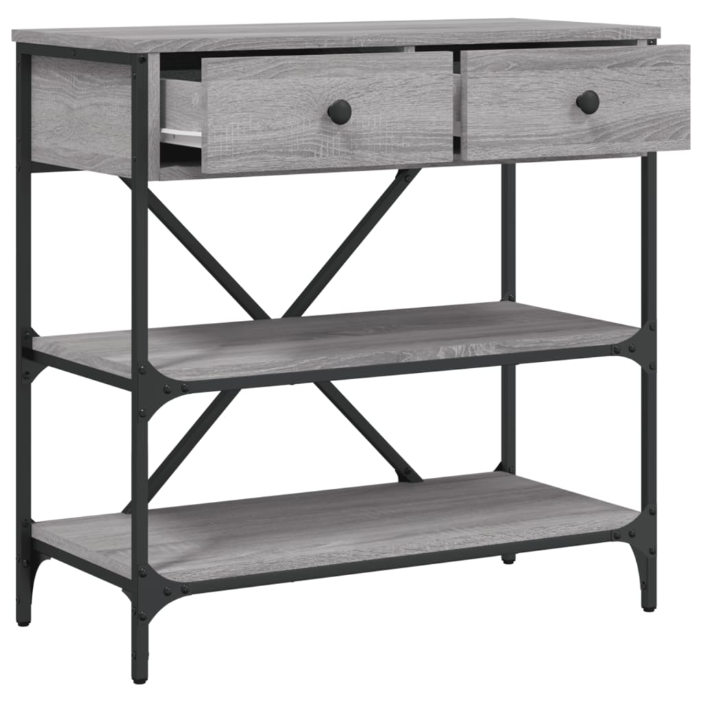 Konzolni stol siva boja hrasta 75x34,5x75 cm konstruirano drvo