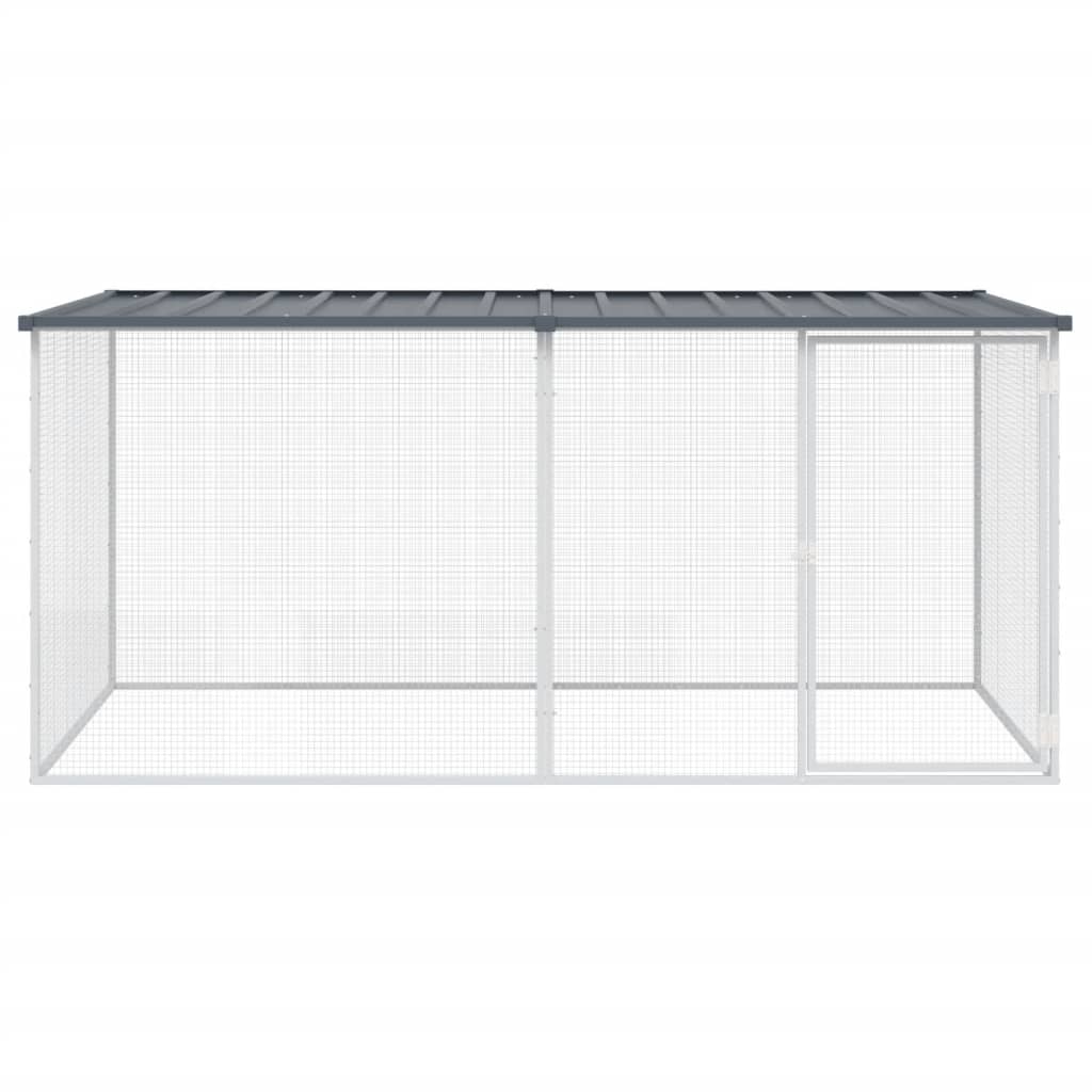 Kavez za kokoši s krovom antracit 203x98x90 cm pocinčani čelik