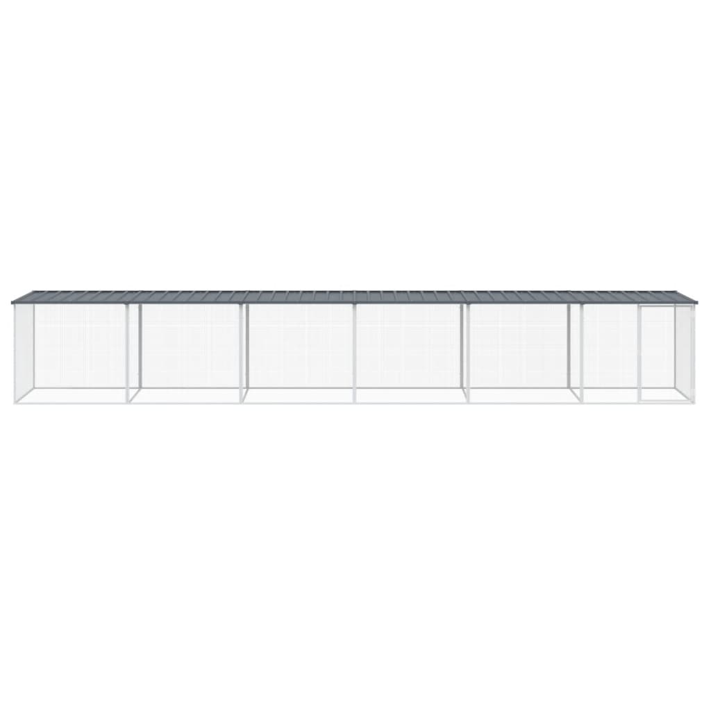 Kavez za kokoši s krovom antracit 603x98x90 cm pocinčani čelik