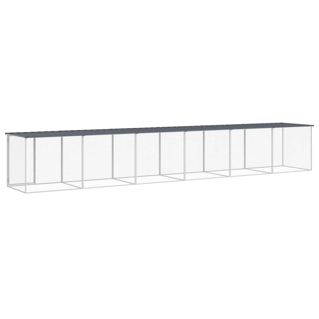 Kavez za kokoši s krovom antracit 603x98x90 cm pocinčani čelik