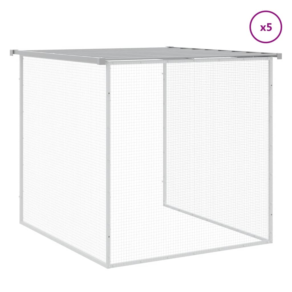 Kavez za kokoši s krovom svjetlosivi 603x98x90 cm čelični