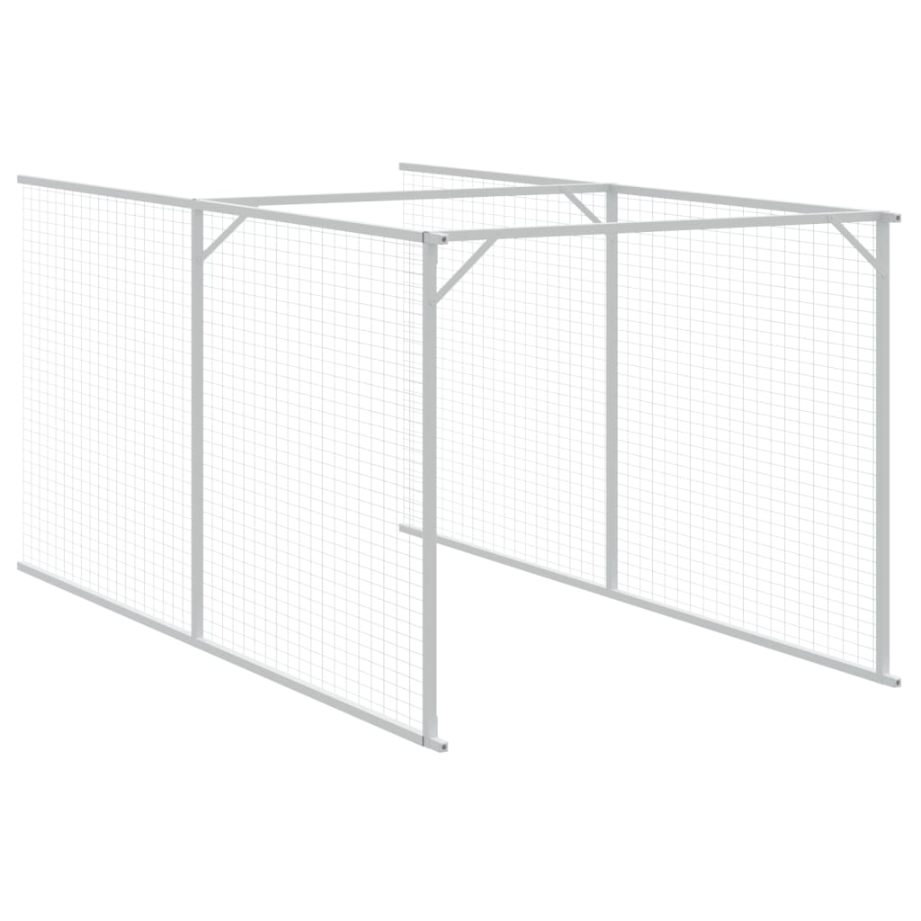 Kućica za pse s igralištem svjetlosiva 110x1221x110 cm čelična