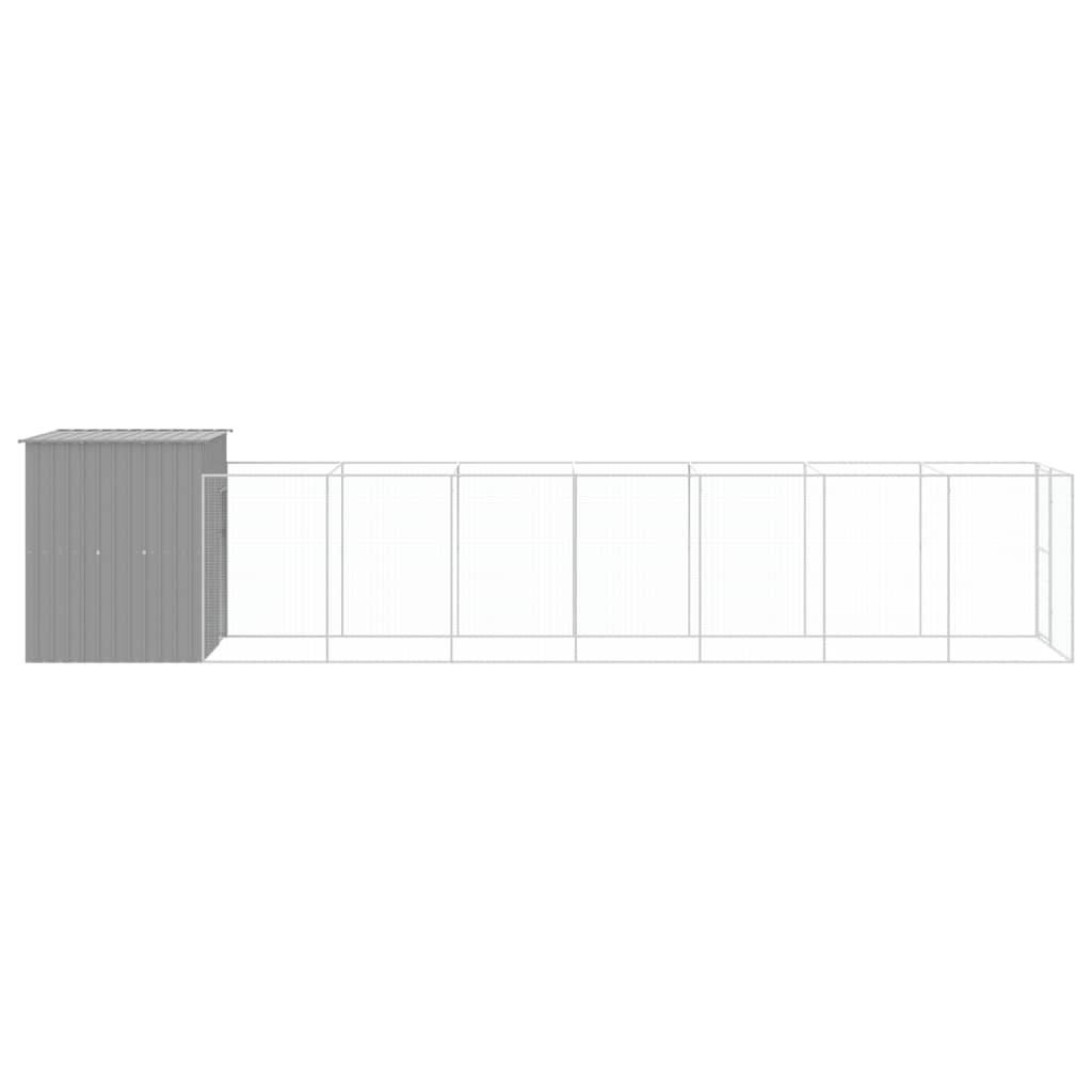 Kućica za pse s igralištem svjetlosiva 165x863x181 cm čelična